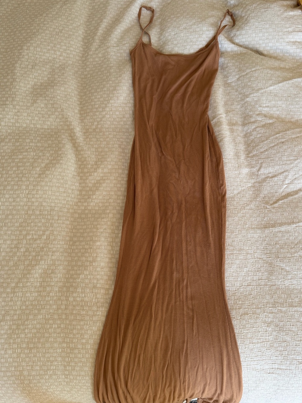 SKIMS Brown Slip Maxi Dress